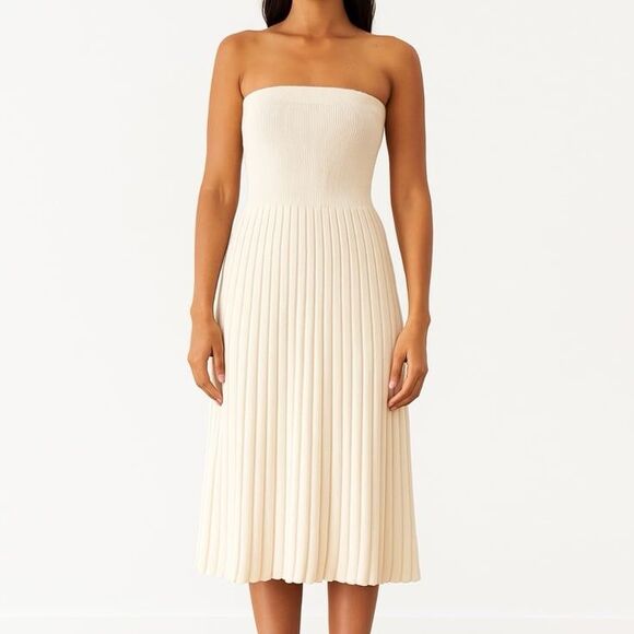 Vintage Adolfo Lambswool wool pleated Midi Dress - Picture 1 of 5